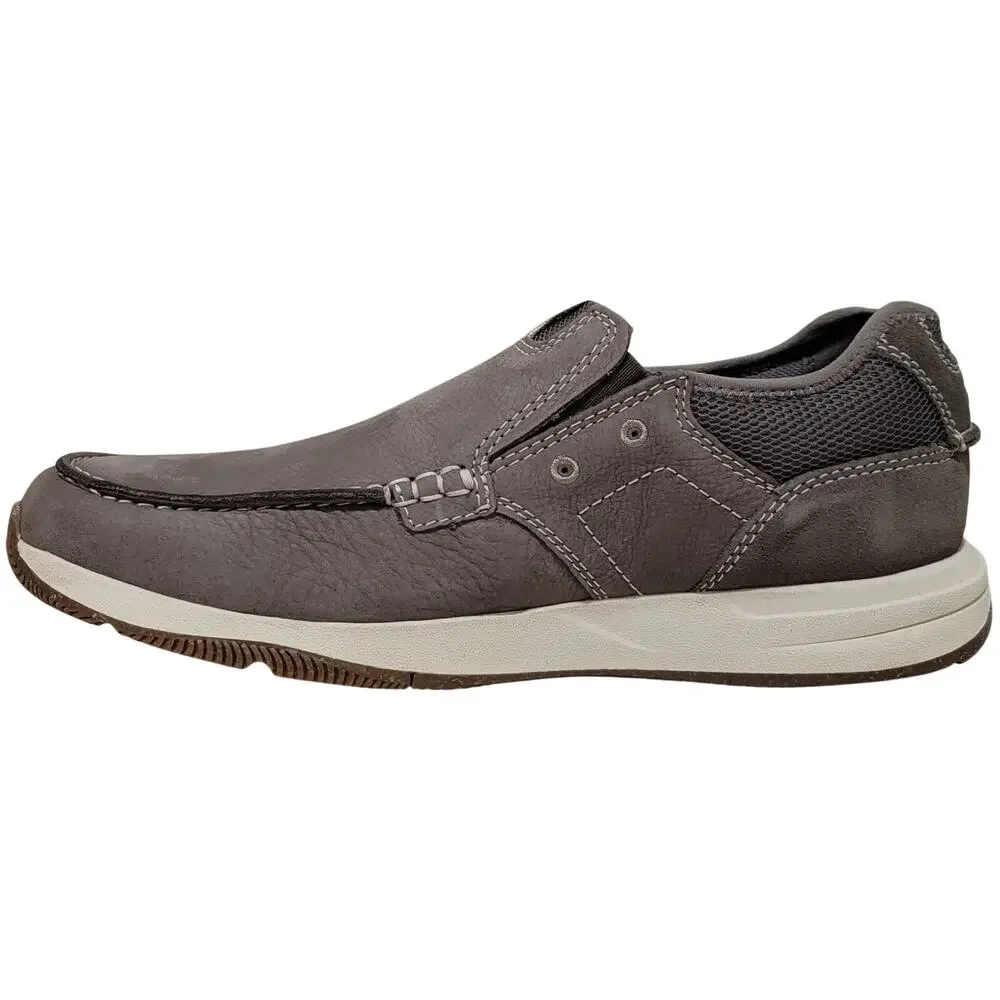 Clarks Men Sailview Step Casual Slip On Loafers Size US 10.5W Taupe Grey Nubuck
